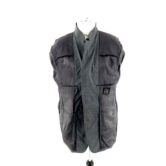 DAMAGED Jos A Bank Wool 2 Button Blazer 42R Gray‎ Twill Spec - Picture 13 of 15